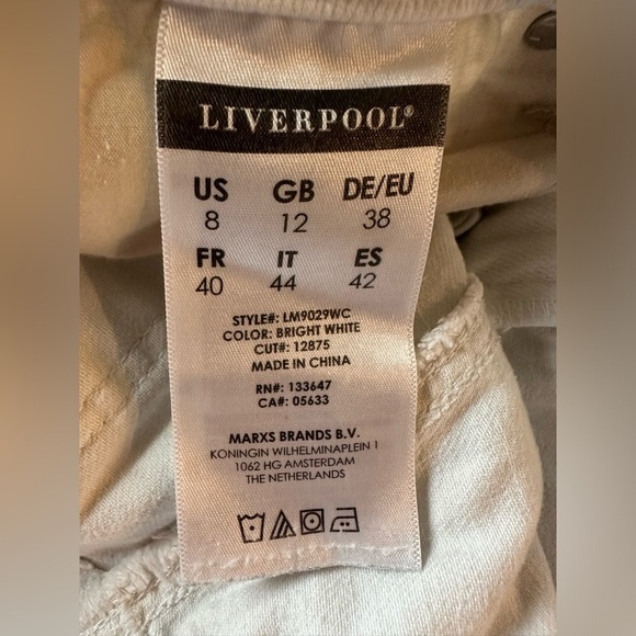 Liverpool Women's White Denim Shorts- size 8/29 - Picture 6 of 6